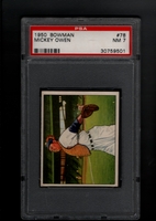 1950 Bowman #078  Mickey Owen  PSA 7 NM    CHICAGO CUBS